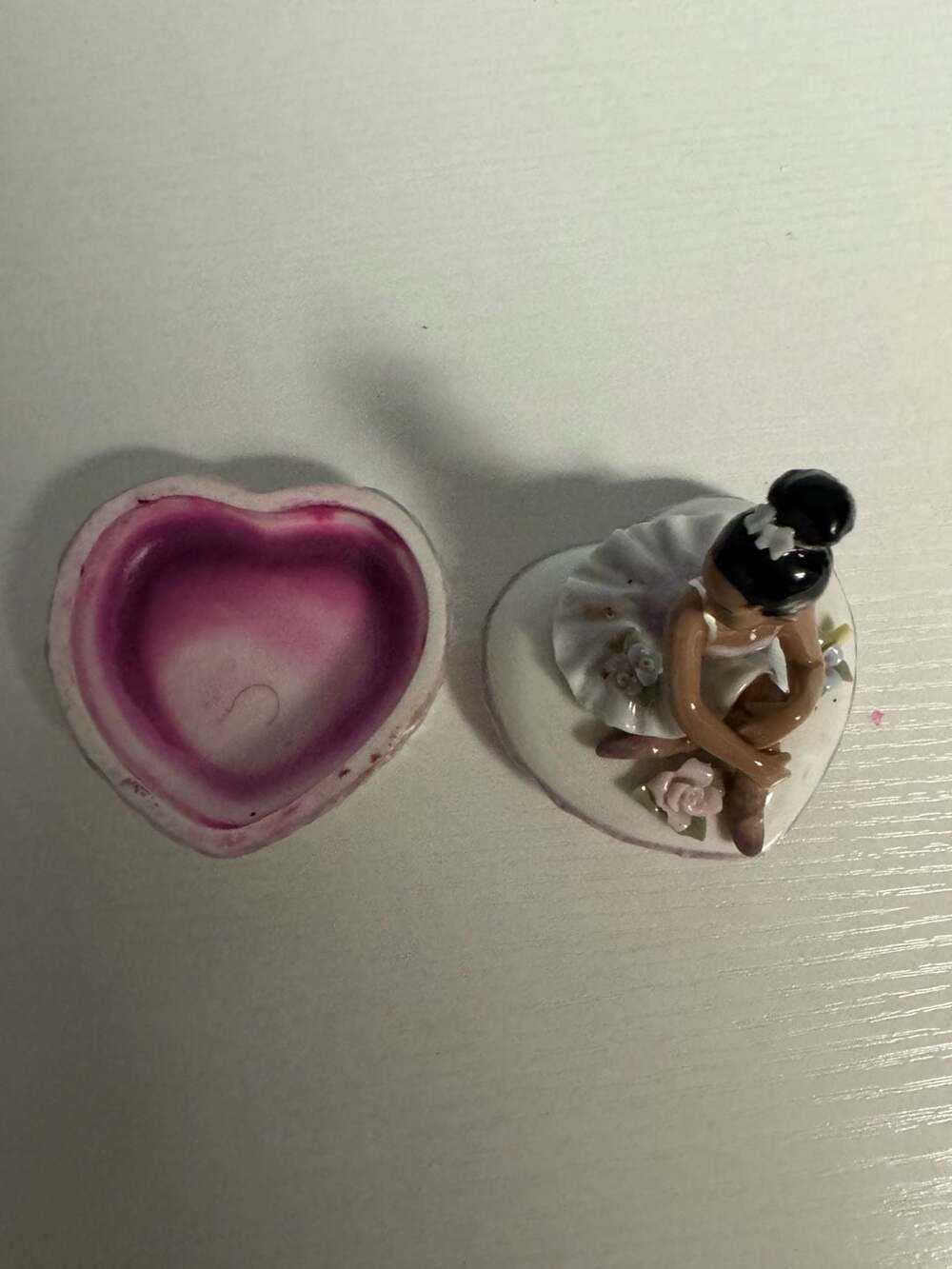 Cosmos Gifts African American Ballerina Porcelain Heart Jewelry Trinket Box